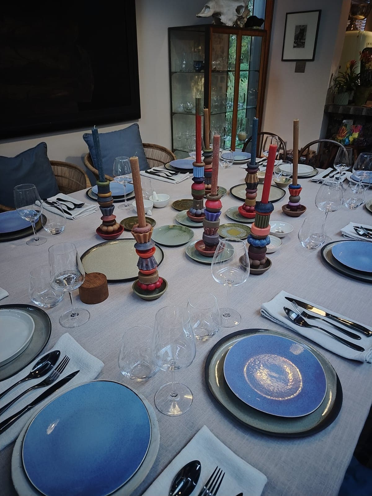 Wax Lyrical candles as table centerpiece